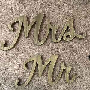 Mrs and mr wooden signs